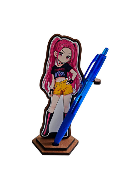 OEM Huntrix Mira Kpop figurine, wood, 15 cm, pen holder