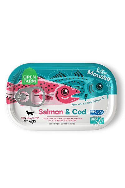 open Farm Salmon & Cod Meal Topper Mousse In Can For Dogs 130G