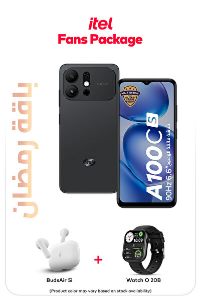 İtel A100Cs أسود طبيعي 2+4 جيجابايت رام 64 جيجابايت 4G - إصدار الشرق الأوسط