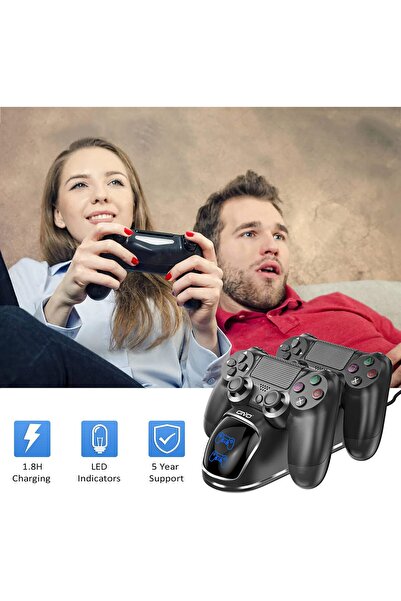 Oivo شاحن USB متوافق مع وحدة تحكم PS4 DualShock بمنفذين 9.0 واط مع شحن سريع، ...