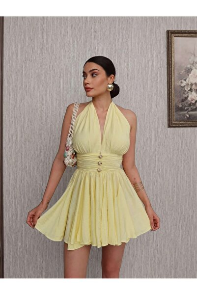 solena sln Rochie mini pentru femei, cu guler halter, cu spatele gol, cu tali...