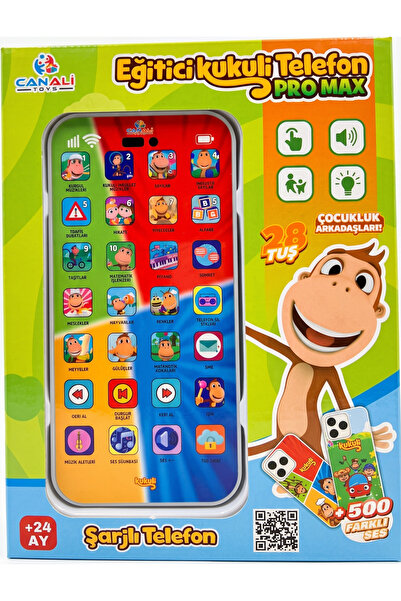 Kukuli Eğitici Akıllı Telefon - Sesli ve Müzikli Bebek Telefonu Eğitici Oyuncak