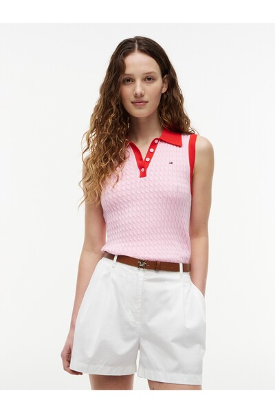 Tommy Hilfiger FINE GG CABLE SLEEVELESS POLO