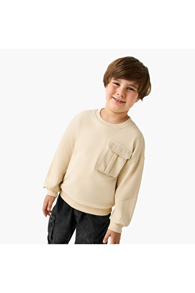 Juniors Chest Pocket Sweatshirt with Long Sleeves
