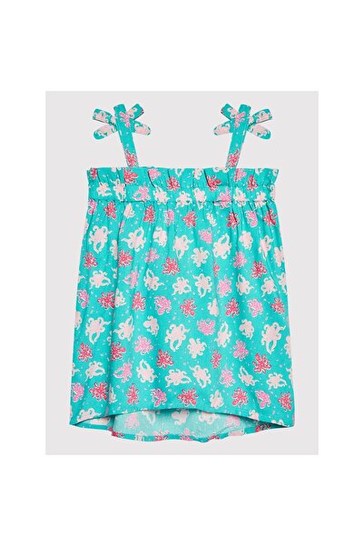 United Colors of Benetton Rochie de vară pentru fete 42BQ0V003 Albastru