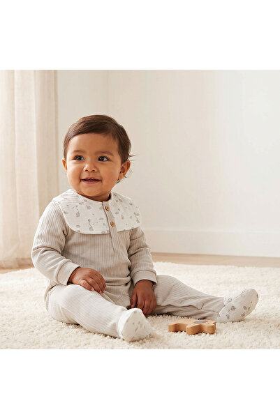 giggles Cotton Crew Neck Long Sleeves Sleepsuit with Print