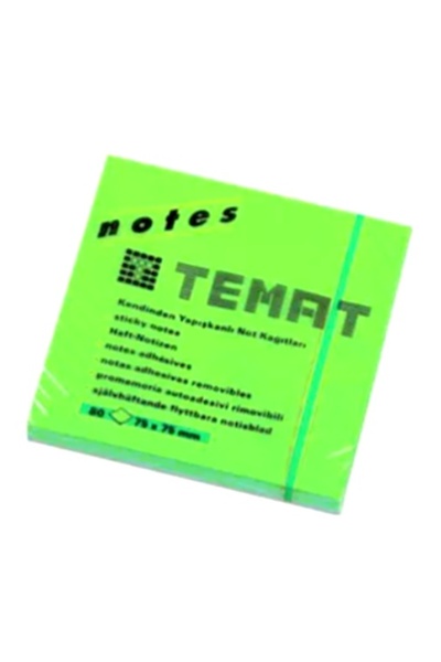 Temat ورق ملاحظات لاصق 75×75 80 ورقة أخضر - 2 قطعة