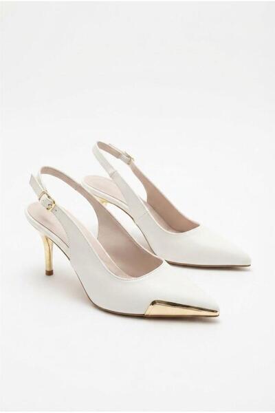 fort 35281 Satin Buckle Detailed 7 cm Heel Height Women's Shoes