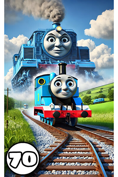 Generic Brand Carte de colorat, 70 de ilustratii Locomotiva Thomas , A4