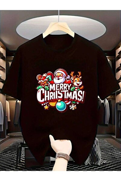 9TAY تي شيرت رجالي جديد لعام 2026 بتصميم كلاسيكي، طباعة "MERRY CHRISTMAS" بمن...
