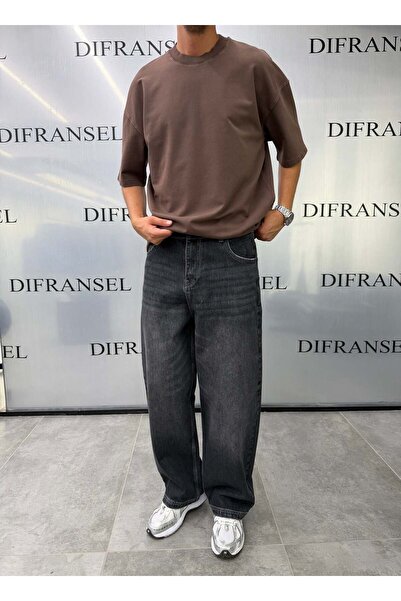 DIFRANSEL JEANS Super Baggy Washed Black Fit Jeans