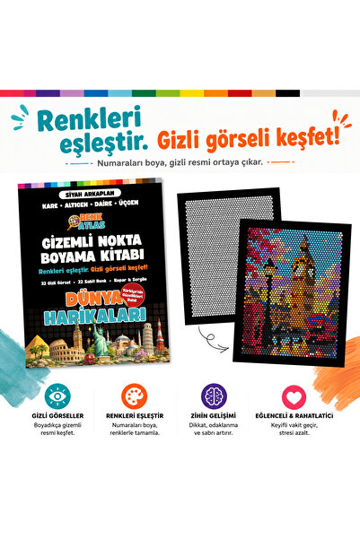 RenkAtlas Gizemli Nokta Boyama Kitabı: Dünya Harikaları