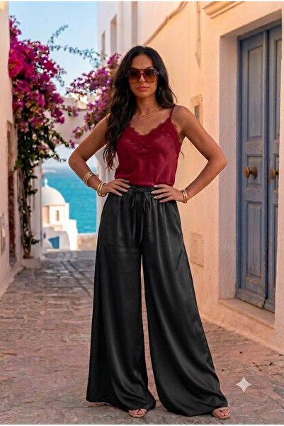 Azara Women's Wide Leg Pants in Silk and Viscose, One Size / Plus Size