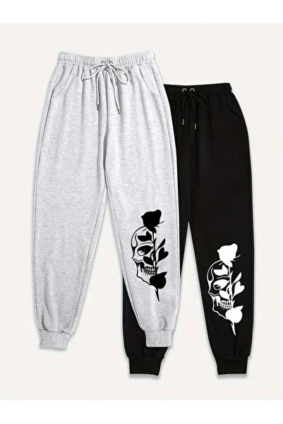classy moda Unisex Floral Motif Front Printed Baggy Trousers
