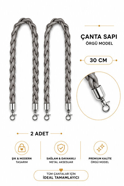 vollen yarn Örgü Model Çanta Sapı 30 cm 2 Adet Suni Deri Çanta Kulpu Metal Ka...