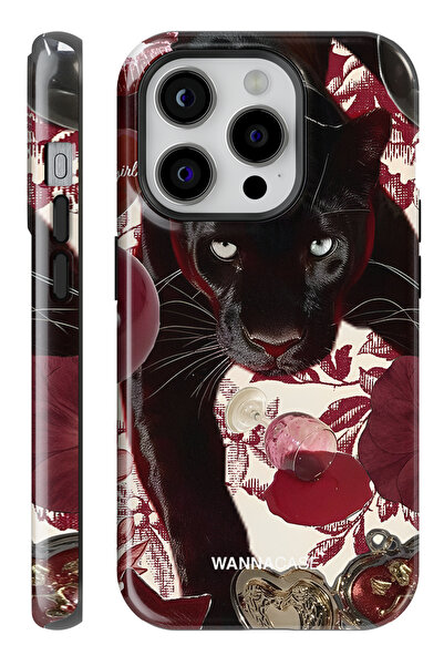WANNACASE iPhone 15 Pro Max Midnight Panther Çift Katmanlı Essential Tough Te...