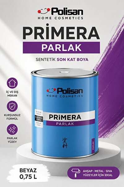 Polisan Primera Parlak Sentetik Yağlı Boya 0,75L 1 KG BEYAZ (ahşap, sıva, met...