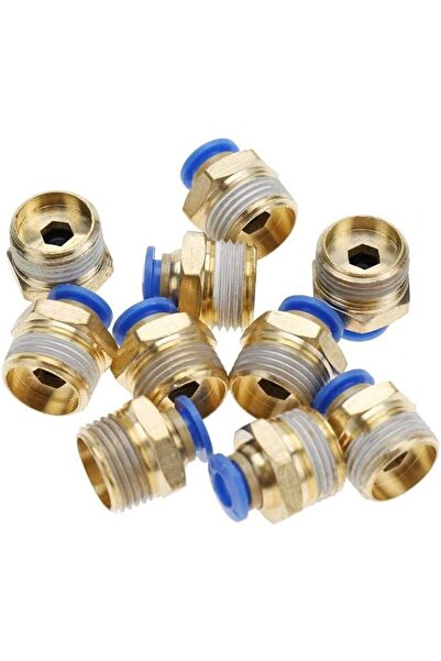 Duravel 3/8 PT Thread 12mm Pneumatic Straight Quick Fitting Connector - Pack ...