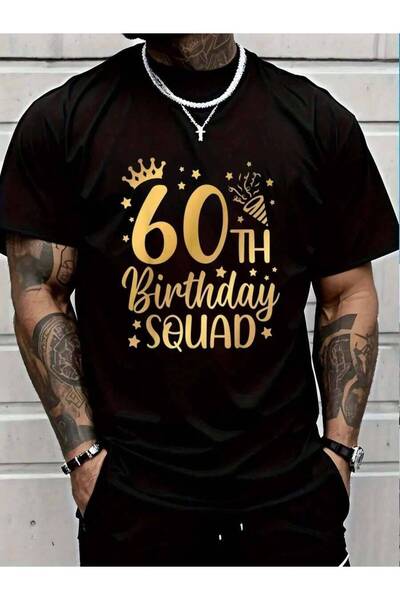799 100% Cotton 60th 60 Years Old Birthday Party Group Women Men's Black Vaca...