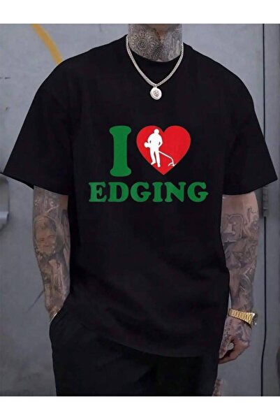 NOURAM تي شيرت صيفي كلاسيكي 100% قطن بطباعة 'I Love Edging' مضحك للرجال والنس...