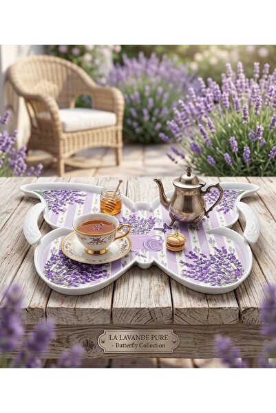 Beray Butterfly Patterned Decorative Presentation Tray |   Tea, Coffee and Br...