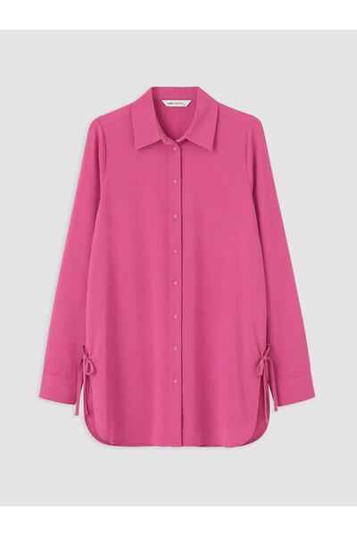 LC Waikiki Fuşya Oversize Modal Karışımlı Kadın Gömlek Tunik