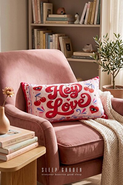 Sleep Garden غطاء وسادة مزخرف بتصميم على شكل قلب |   ديكور المنزل العصري 30x50
