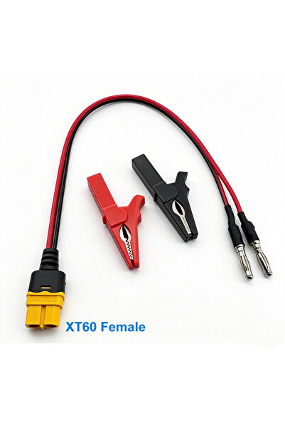Choice كابل محول XT60 أنثى 2 في 1 مع قابس موز 4.0 ومشبك تمساح للشحن
