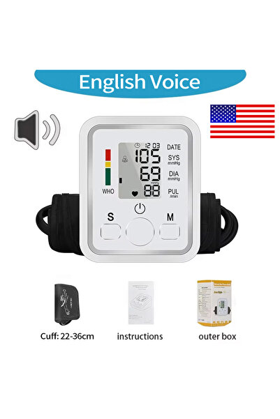 Choice3 English Portable Upper Arm Blood Pressure Monitor Digital Sphygmomano...