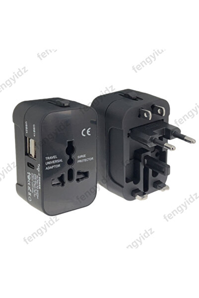 Choice محول سفر عالمي مع منفذ USB مزدوج، محول من المملكة المتحدة إلى الاتحاد ...