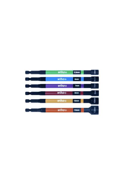 wiha 47035 Manyetik Somun Tutucu Seti 1/4'' Renkli 6 Parça