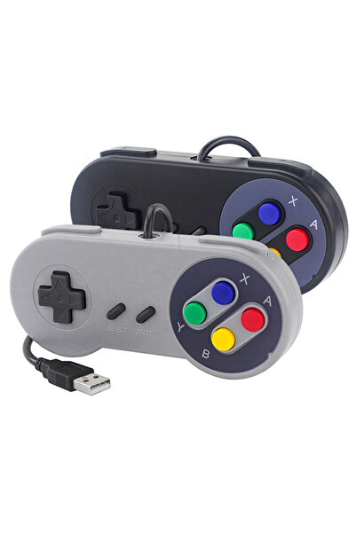 Choice Black and Grey 1-2 pcs SNES USB Controller Retro Gamepad for PC Mac Ra...