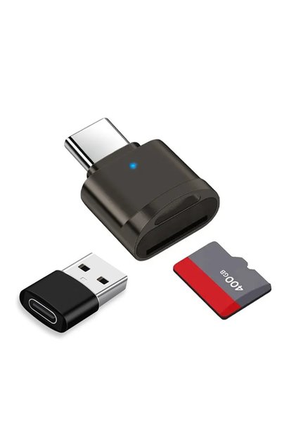 Choice1 قارئ بطاقات TF نوع C أسود مع غلاف من سبائك الزنك، قارئ بطاقات SD مع م...