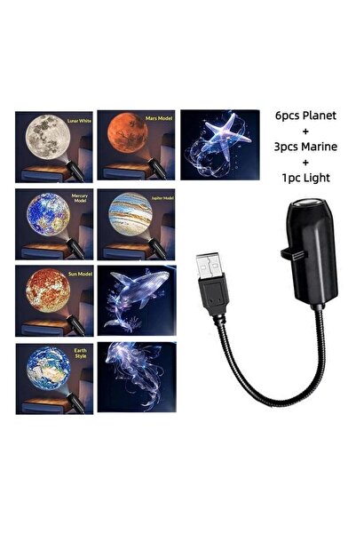 Choice3 A4 6/9Mode USB Ceiling Projector Light LED Night Light Whale Ocean Bu...