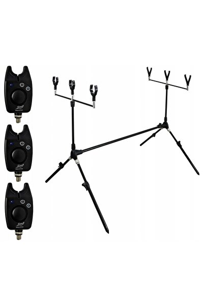 Miracle Fish Suport Lansete Pescuit la Crap Litoral Trepied + 3x Avertizor de...