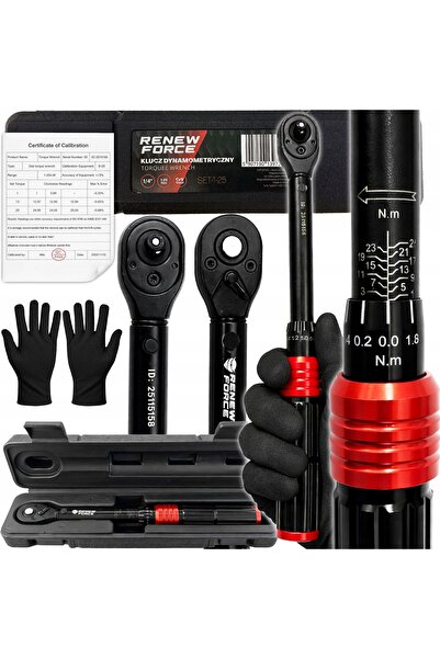 Renew Force Cheie dinamometrică cu blocare pentru bujii 1/4 1-25Nm, cutie cer...