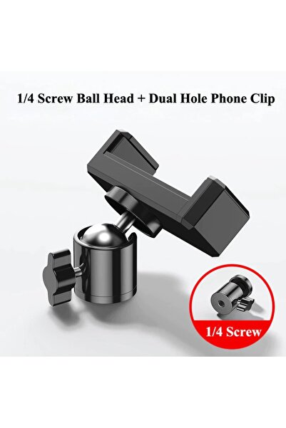 Choice A Universal Mobile Phone Clip Bracket Holder 360 Rotation 1/4 Screw Ba...