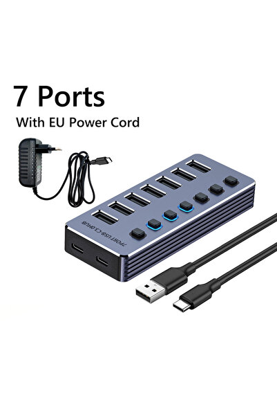 Choice1 kebidumei 7 Ports With EU Plug KEBIDUMEI USB 3.0 HUB 10 Ports USB Spl...