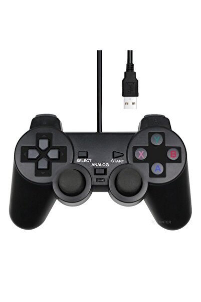 Choice وحدة تحكم ألعاب سلكية USB سوداء للكمبيوتر متوافقة مع أنظمة ويندوز XP/7...