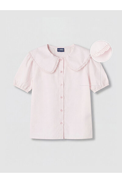 LC Waikiki Lace Detailed Peter Pan Collar Girls' Shirt