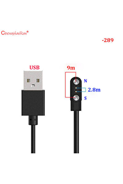 Choice29 1PCS 2P 2.8mm-9mm 1/2/4PCS Contact Magnetic Charging Cable For 2-pin...