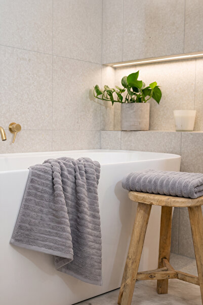 TEOHOMELİNENS Phaselis Bath Towel, Set of 2, 100% Cotton, 70X140 Cm, 670 Gsm