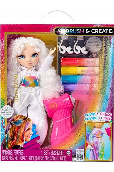 mgatelier Rainbow High Air Brush & Create Păpușă de colorat cu ochi verzi 543343