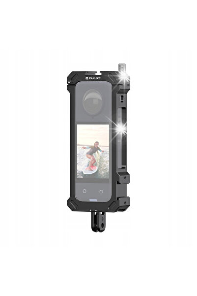 PULUZ Carcasă metalică rezistentă cu montură pentru trepied pentru camera Ins...