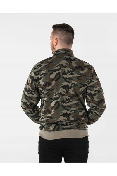 NO BRAND Hanorac sport bărbătesc, camuflaj, din bumbac, cu fermoar, 2750-1 XXL