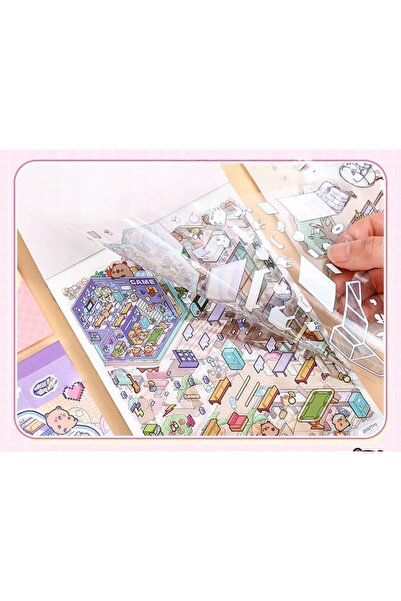 NO BRAND Set de autocolante 3D DIY, 20 de scene, cu Tweezears, carte creativă...