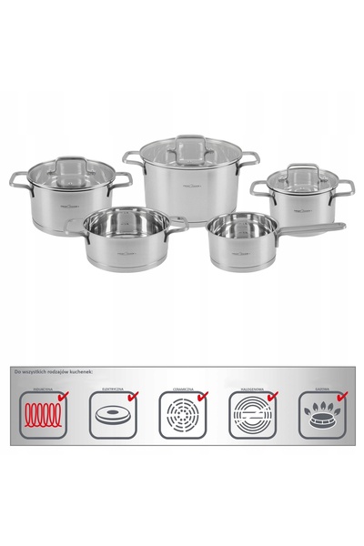 NO BRAND Set de vase de gătit germane din oțel inoxidabil pentru inducție