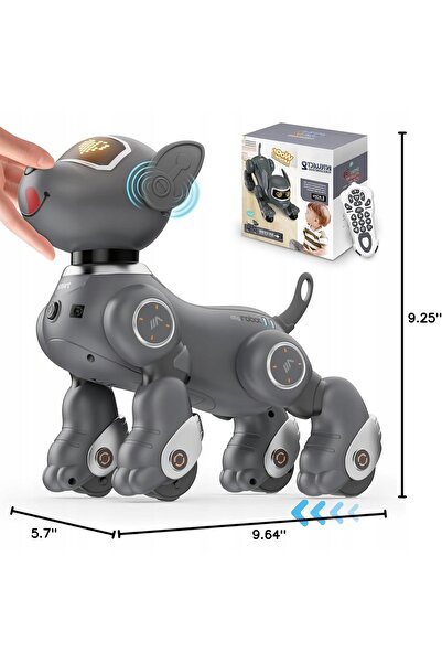 NO BRAND Câine robot interactiv, jucărie educativă de programare STEM, teleco...