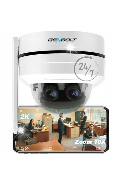 NO BRAND Cameră PTZ WiFi de exterior, Cameră IP de interior 4MP, CCTV cu zoom...