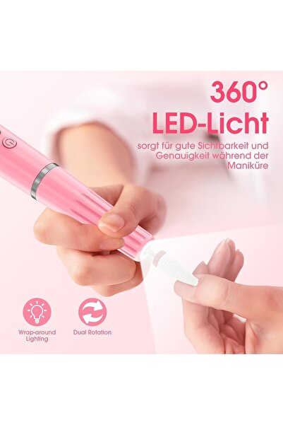 NO BRAND 12w1 LED USB 20000 RPM mașină profesională fără fir pentru unghii